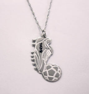 Soccer Shoe Necklace with Ball