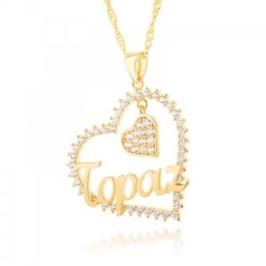 Heart and Name Necklace with Mini Heart
