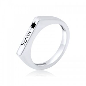 A Band of Love with Black Zircon