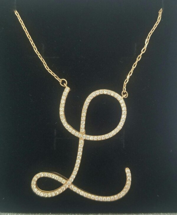Large Paved Letter Necklace