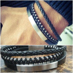 3 Strand Leather Bracelet for Men