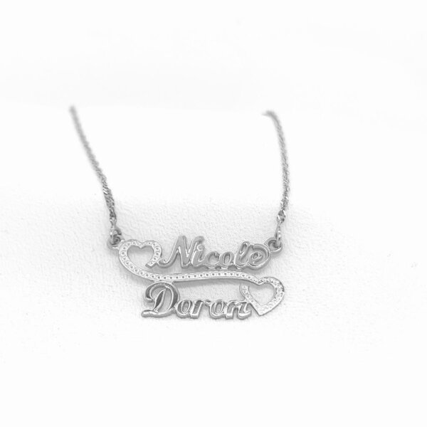 2 Name Necklace with Hearts