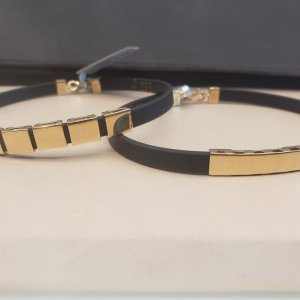 Men’s Leather Bracelet with Gold