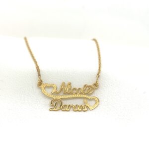2 Name Necklace with Hearts