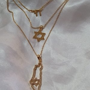Am Yisrael Chai Triple Necklace