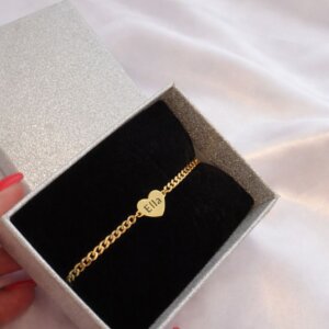 Custom Heart Engraved Gourmet Bracelet