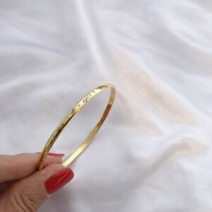 Personalized Engraved Name Bangle Bracelet with Stone